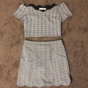 Cute plaid 2 piece set